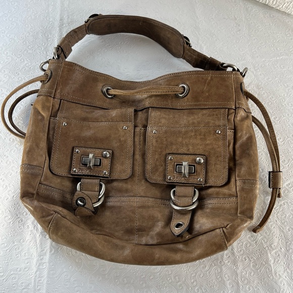 Juicy Couture Vintage Y2K Brown Leather Hobo Bag Shoulder Purse